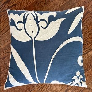 Serena & Lily embroidered 24” pillow cover